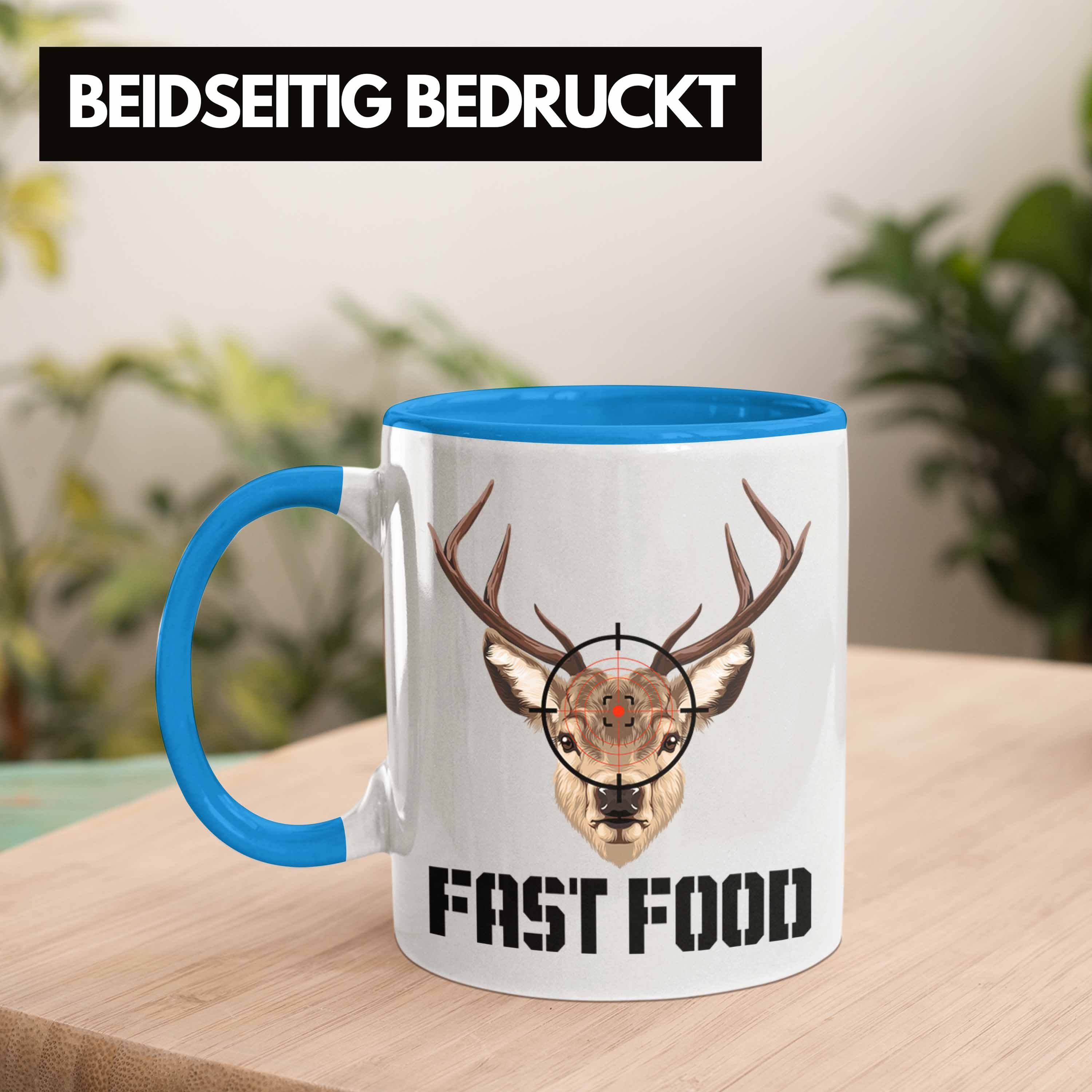 "Fast Tasse Tasse Jagd Jäger Spruch Lustige Ges Food" Jagen Geschenkidee Blau Trendation für