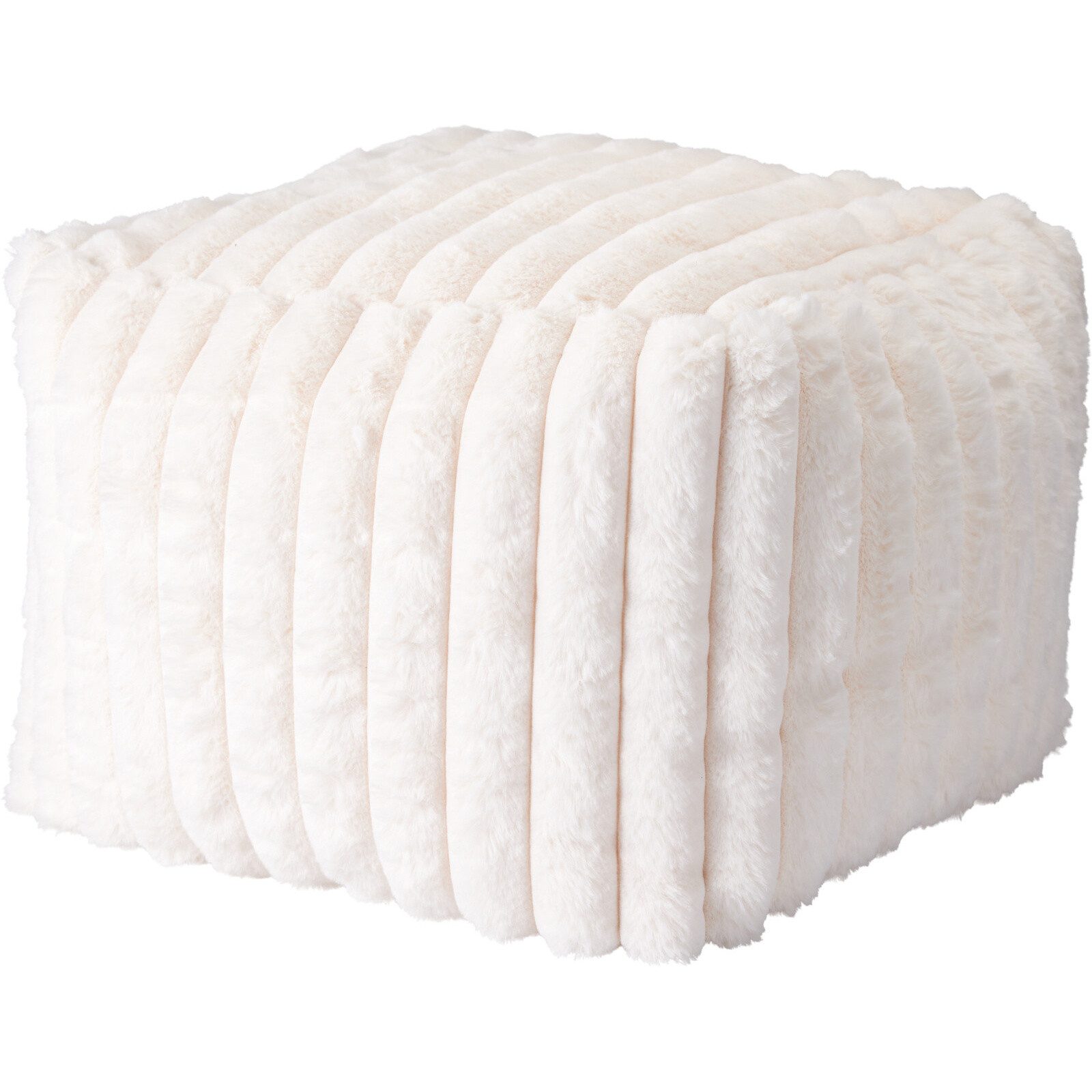 Storage solutions Polsterhocker Sitzhocker aus Kunstfell, 38 x 38 x 28 cm