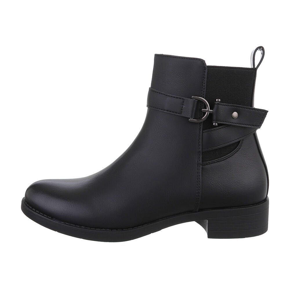 Ital-Design Damen Elegant Chelseaboots Blockabsatz Flache Stiefeletten in S günstig online kaufen