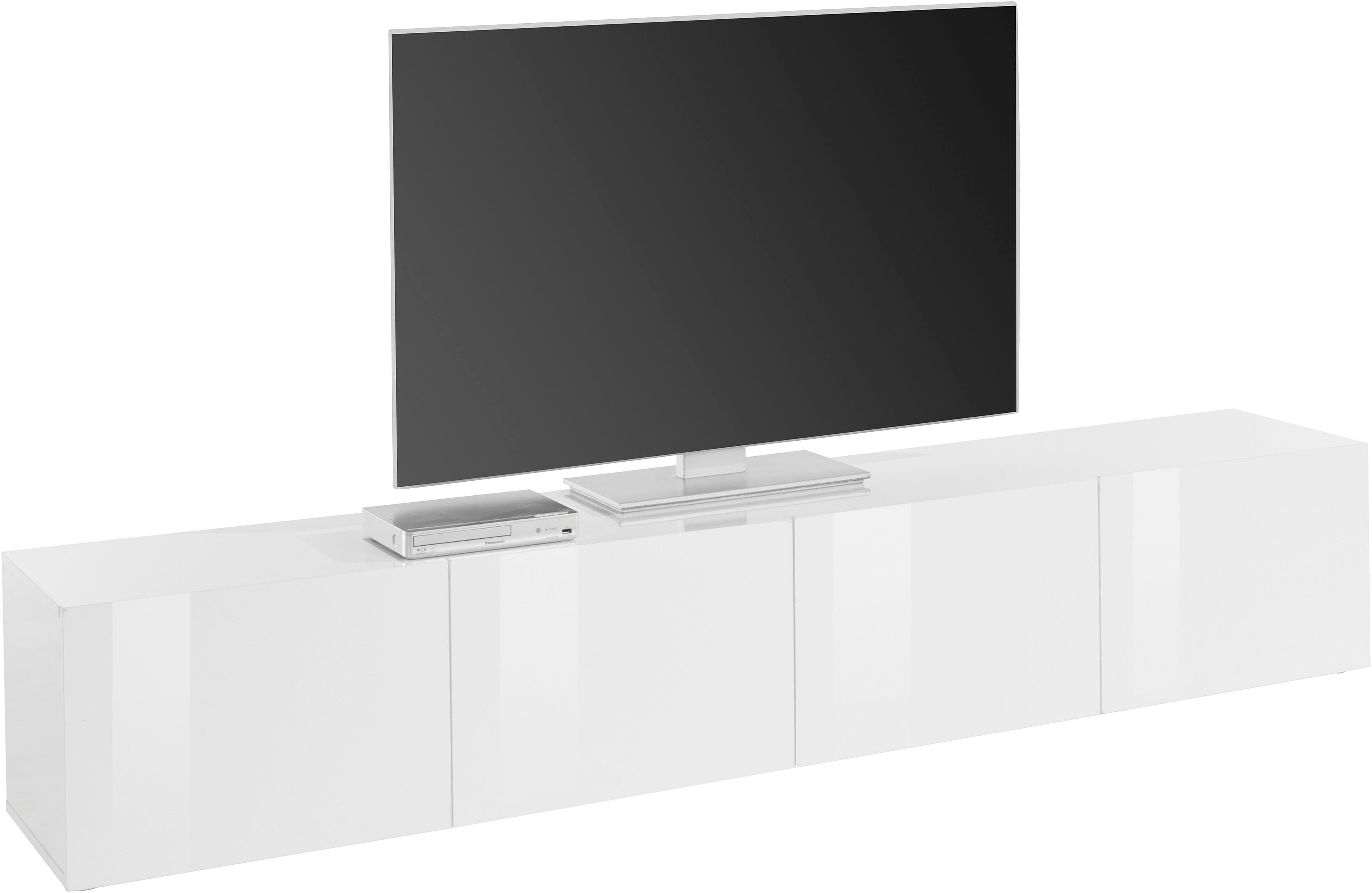 borchardt Möbel Lowboard Sophia, TV-Schrank mit 4 Türen, hängend oder stehend, Breite 200 cm mit 4 Türen, stehend und hängend