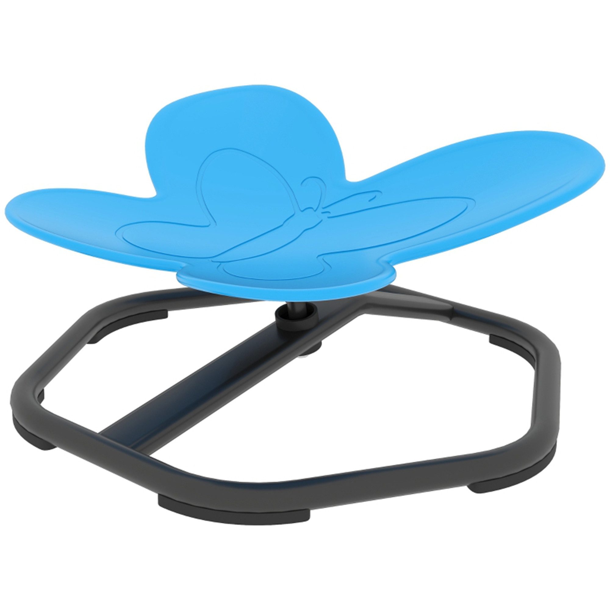 MC Star Drehstuhl für Kinder, Schmetterlings-Form, fördert Balance und Koordination (Kunststoff, Metall, Blau)