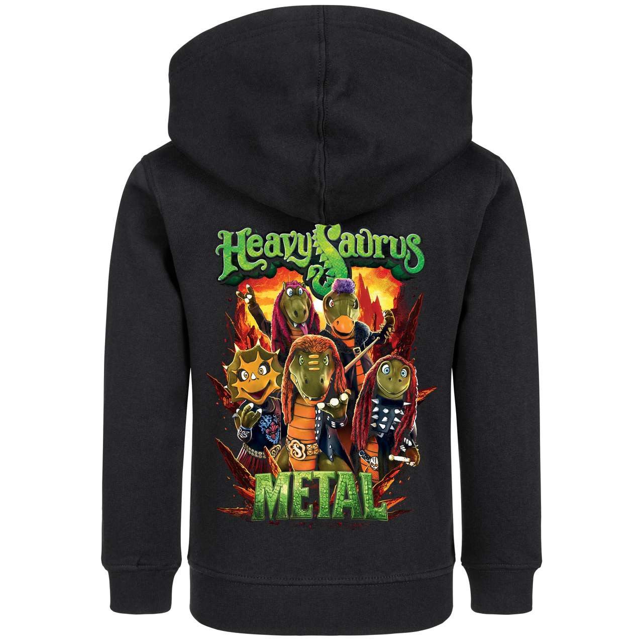Metal Kids Kapuzensweatjacke mit Heavysaurus (Metal) Aufdruck für Kinder (2-14 J)