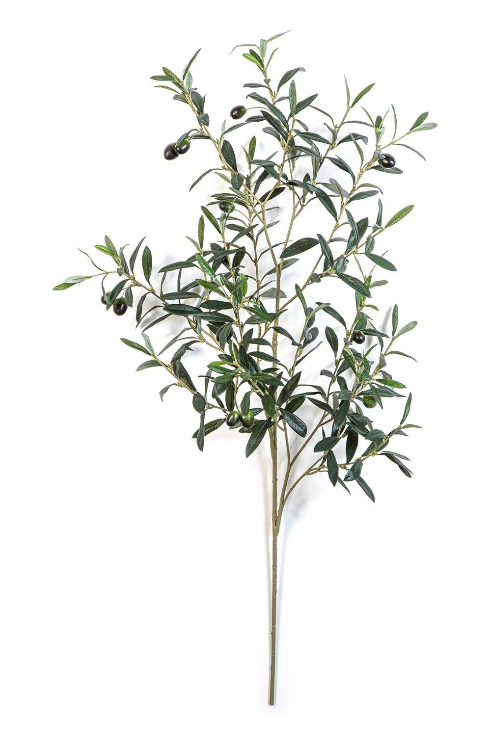 Kunstzweig Deko Zweig Olive LORRIS, Früchte, schwer entflammbar, grün, 110cm Olivenbaum, artplants, Höhe 110.0 cm