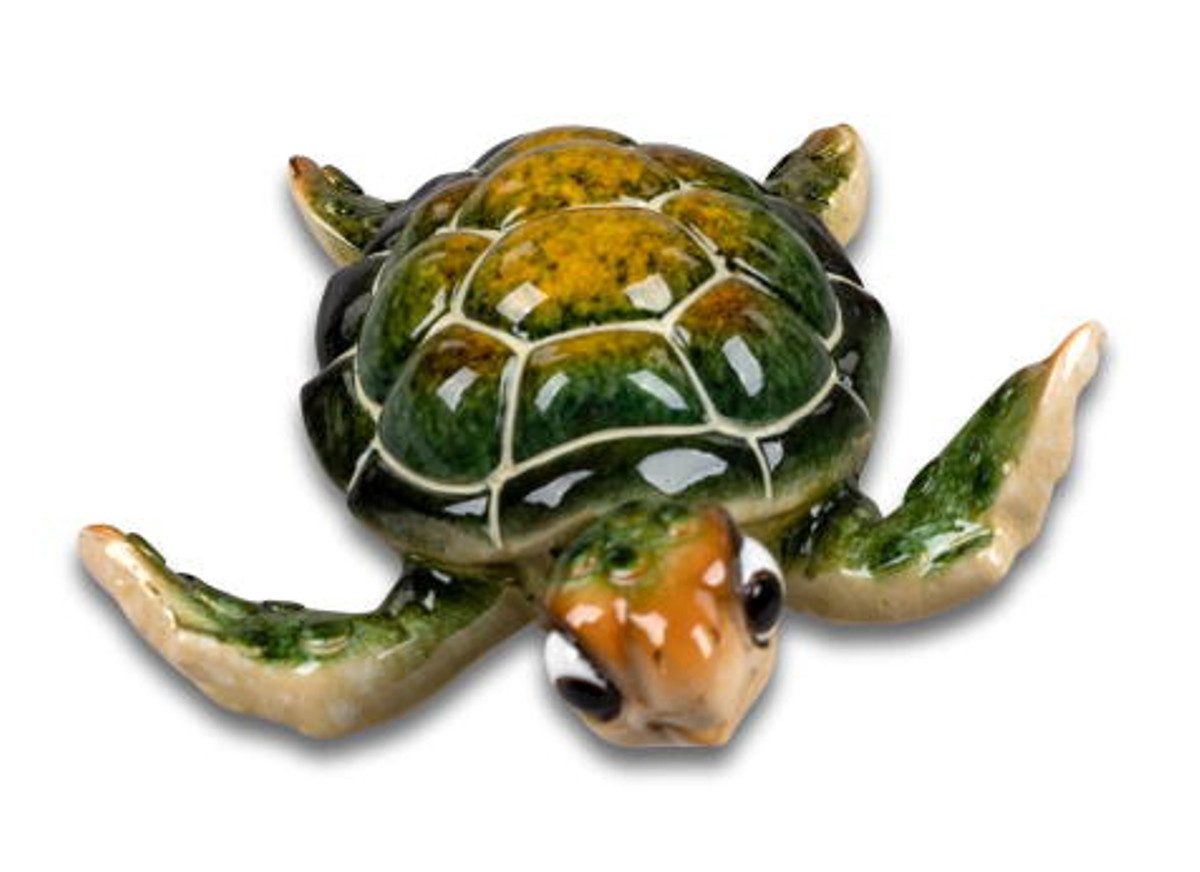 formano Dekofigur Schildkröte Harry grün 10 cm - Kunststein - glänzend (1 S günstig online kaufen