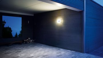 steinel LED Außen-Wandleuchte L 1 N, Tageslichtsensor, LED wechselbar, Warmweiß, mit Hausnummer, Dämmerungsgesteuert,3000K,+LED-Leuchtmittel,Weiß