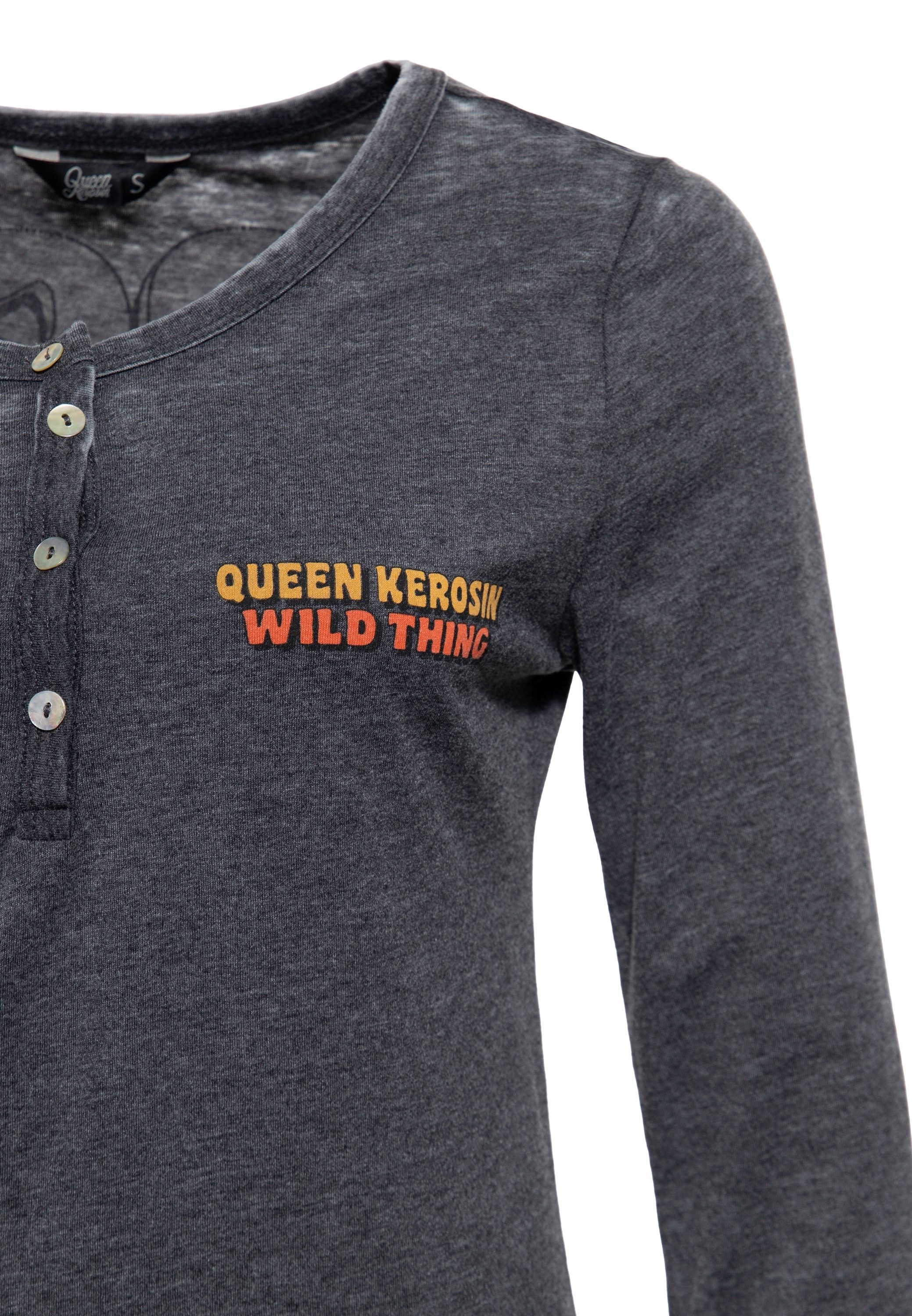 QueenKerosin Langarmshirt Rock Your Life (1-tlg) mit Back Print