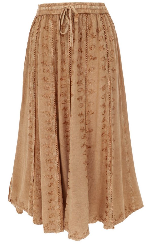 Guru-Shop Minirock Bestickter Boho Hippie Rock, indischer.. alternative Bekleidung