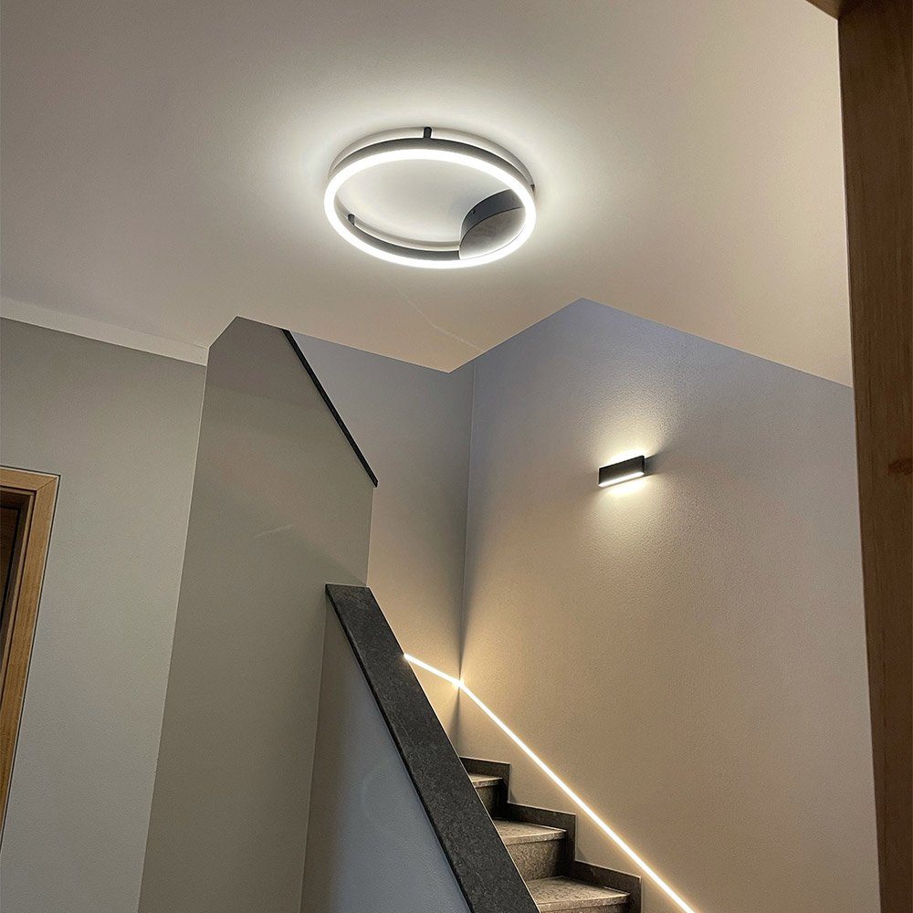 40 Wandlampe s.luce Dimmbar Deckenlampe Ring Warmweiß LED & Deckenleuchte Schwarz,