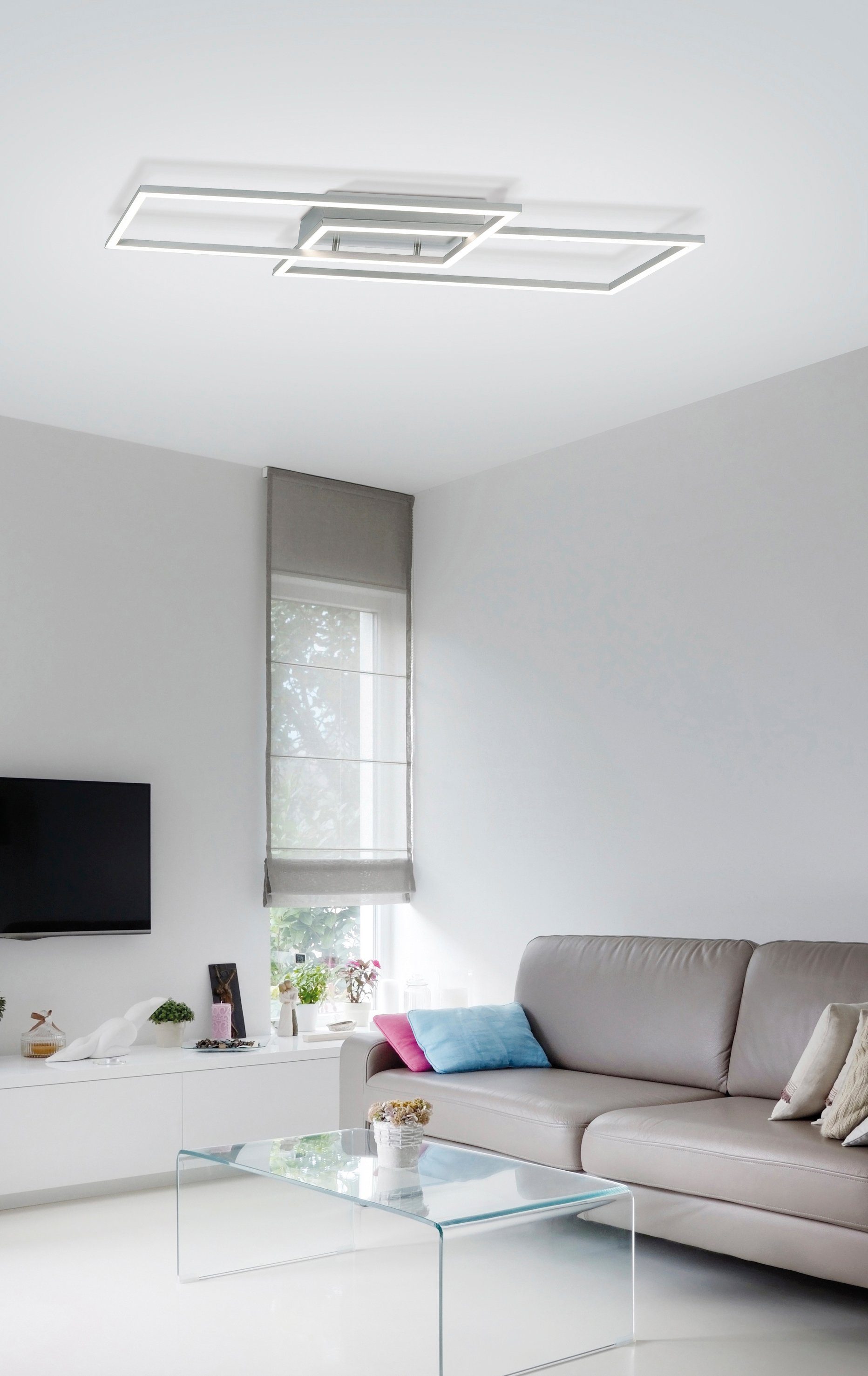 Warmweiß, vorhandenen Stufenlos LED Paul Dimmfunktion, über fest Inigo, Neuhaus integriert, LED dimmbar Wandschalter Deckenleuchte