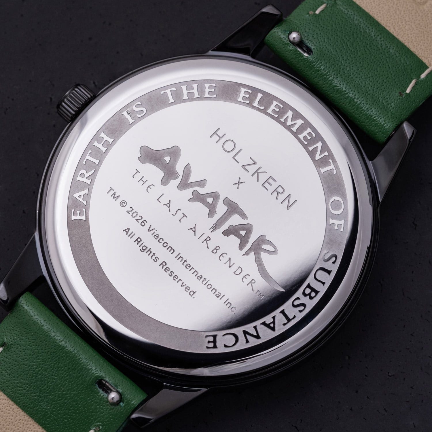 Holzkern Quarzuhr Unisex-Armbanduhr Avatar™ Earth Kingdom Achat/Grün