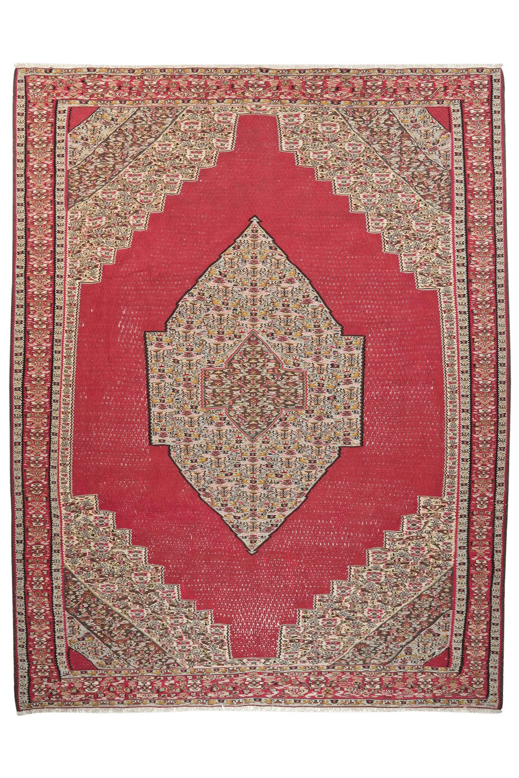 Looma Teppich Kelim Senneh 350x267cm, rechteckig, Höhe: 5 mm, Senneh, Schurwolle, Unikat