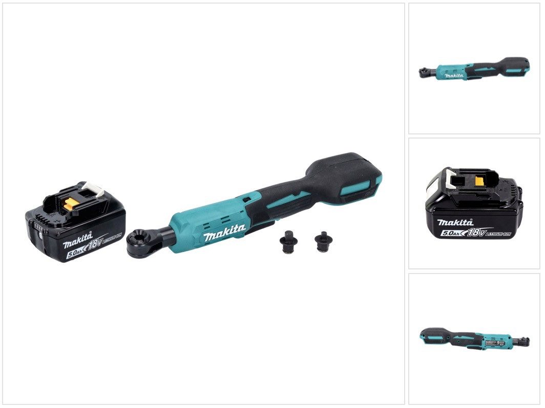 Makita Umschaltknarre DWR 180 T1 Akku Ratschenschrauber 18 V 47,5 Nm 1/4" 3/8" + 1x Akku