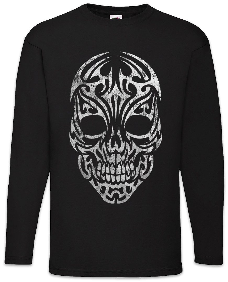 Langarmshirt Tribal Skull Langarm T-Shirt Kelten Celts Keltischer Kreis Knoten Knot