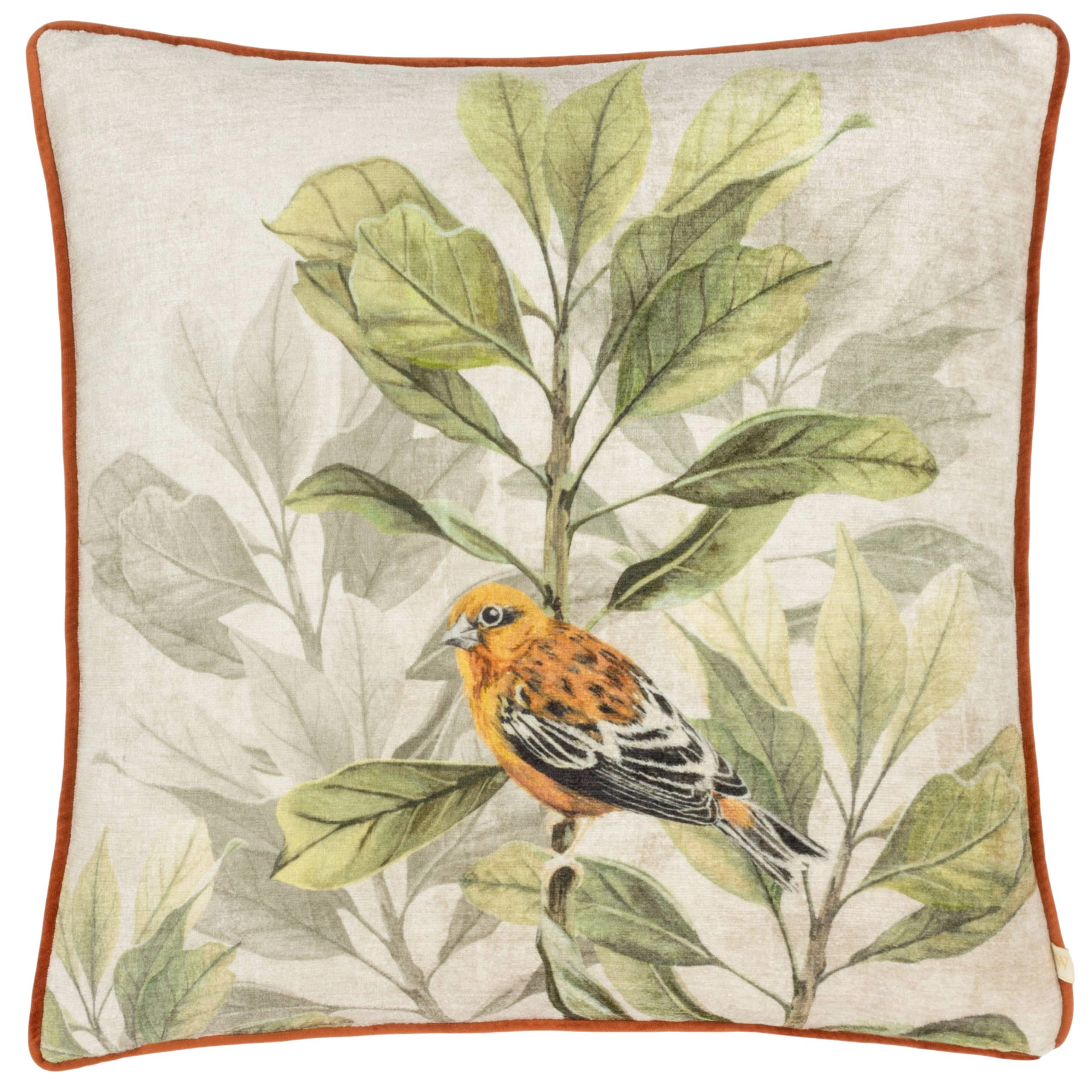 Riva Home Dekokissen Landhaus vintage Dekokissen Vogel mit Füllkissen 45 x 45 cm