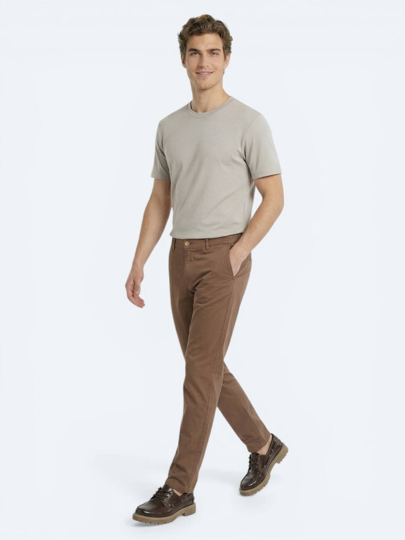 KİP T-Shirt Graues Unifarben T-Shirt