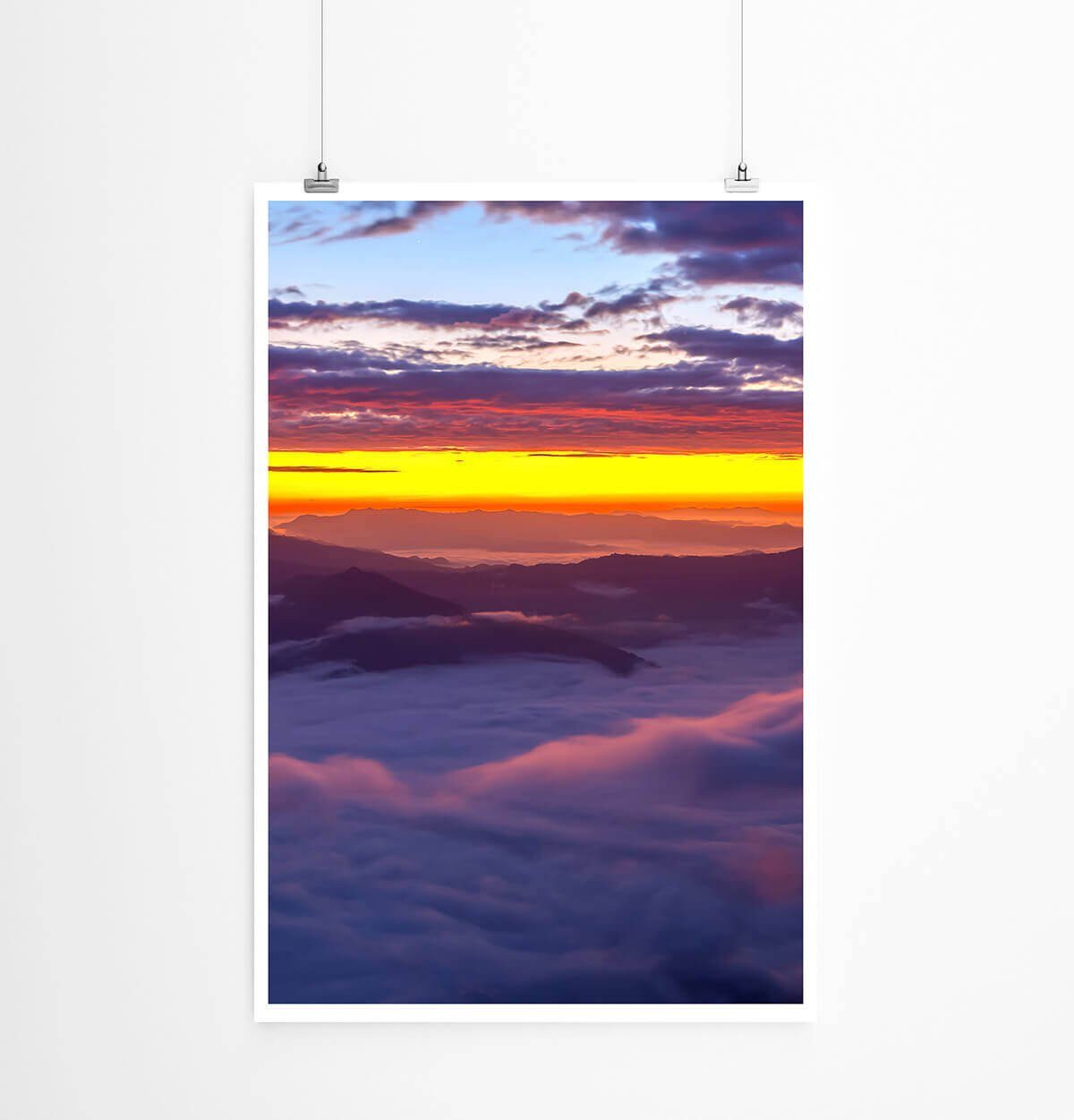 Sinus Art Poster Landschaftsfotografie 60x90cm Poster Hellblauer Himmel über den Wolken