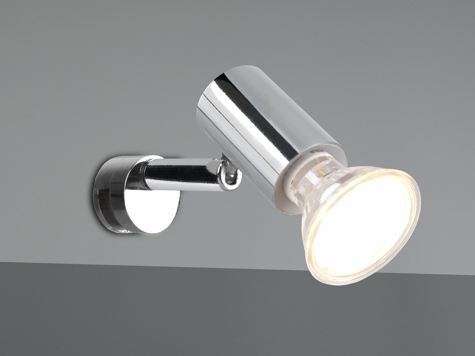 TRIO Leuchten Spiegelleuchte, Dimmfunktion, LED wechselbar, Warmweiß, Badezimmerlampen Spiegel-schrank Gäste WC Lichtspots Badlampe Höhe 5cm