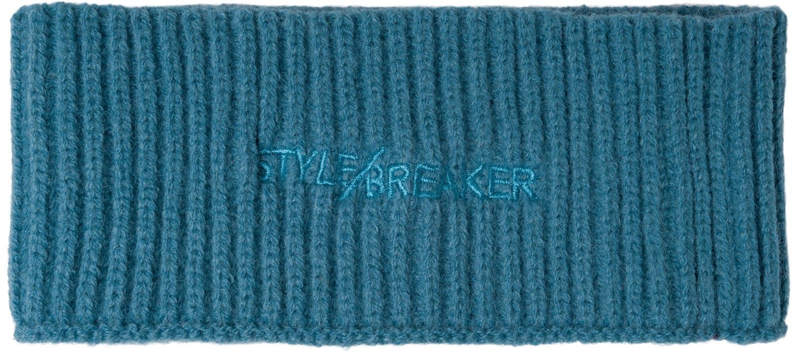 styleBREAKER (1-St) Stirnband Rippenmuster Blau Stirnband Strick