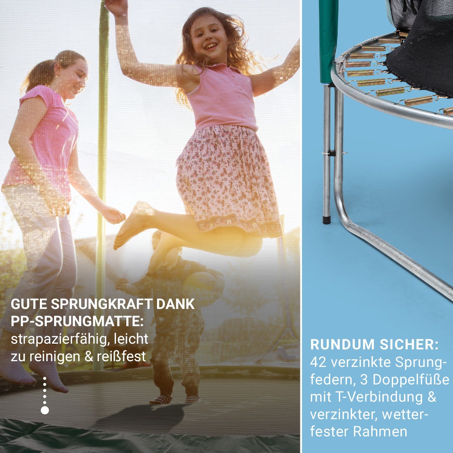 cm, Kinder Kinder 250 Trampolin Trampolin KLARFIT Gartentrampolin Ø für Jumpstarter, Outdoor Fitnesstrampolin zuhause