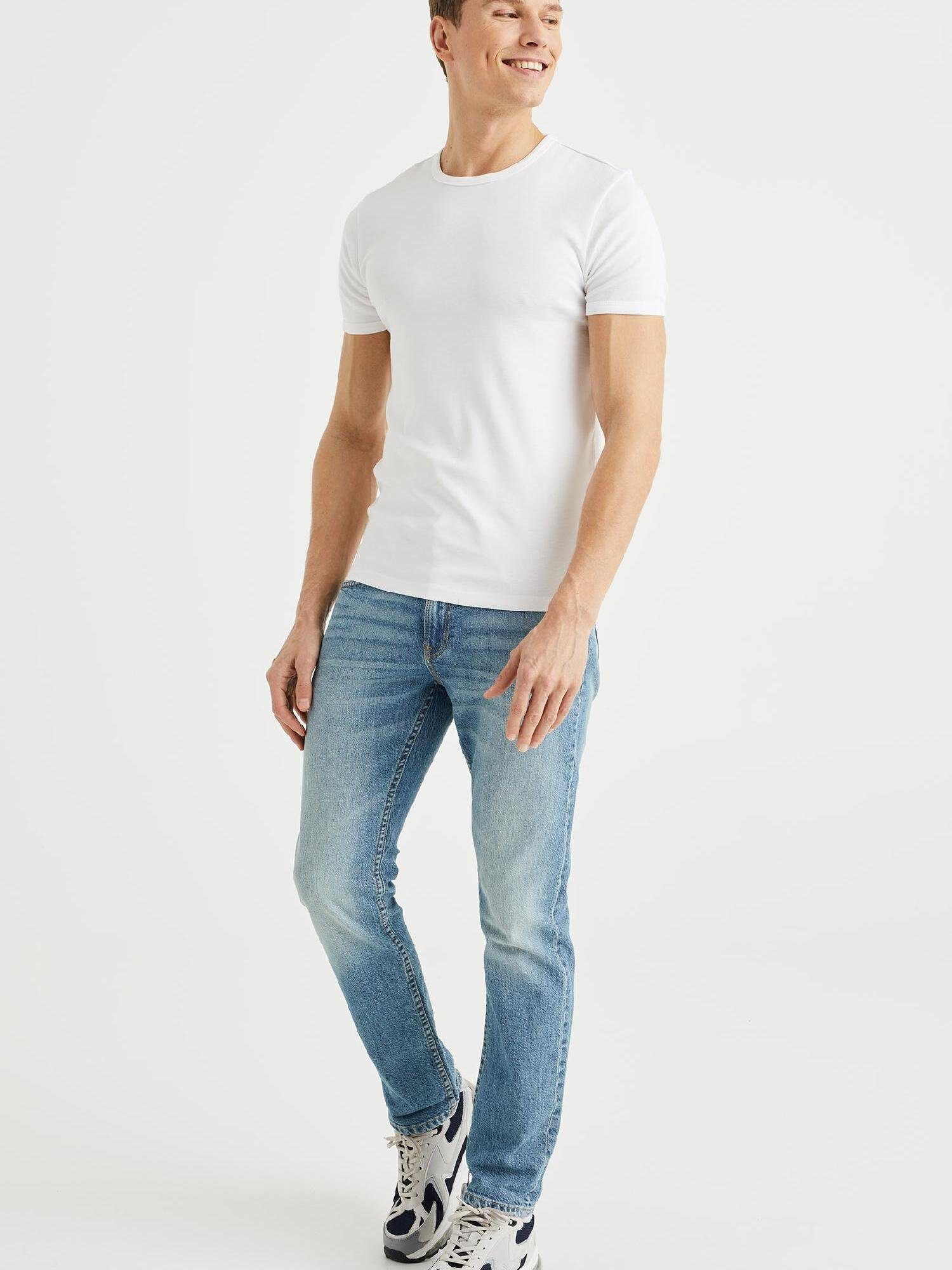 Weiß T-Shirt (1-tlg) WE Fashion