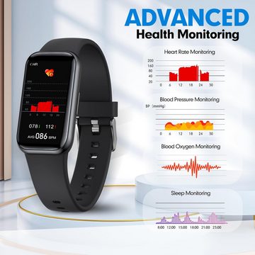 meoonley Individuelles Zifferblatt Smartwatch (1,47 Zoll, Android, iOS), mit Schrittzähler Pulsmesser Schlafmonitor Fitness Tracker ArmbandIP68