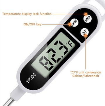 Olotos Kochthermometer Digital LCD Thermometer Bratenthermometer Fleischthermometer Grill BBQ