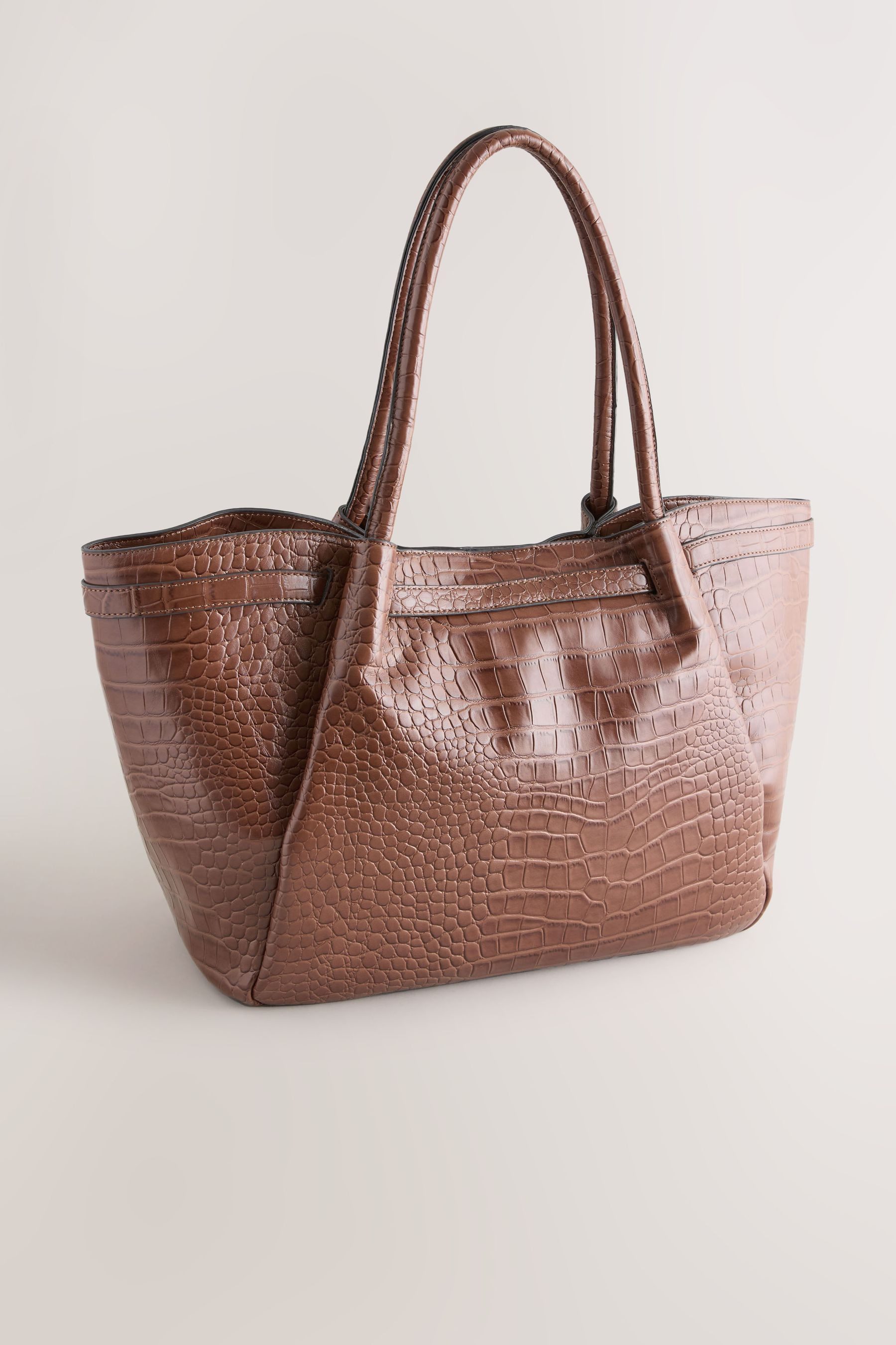 Next Schultertasche Kroko-Schultertasche mit Gürtel (1-tlg)