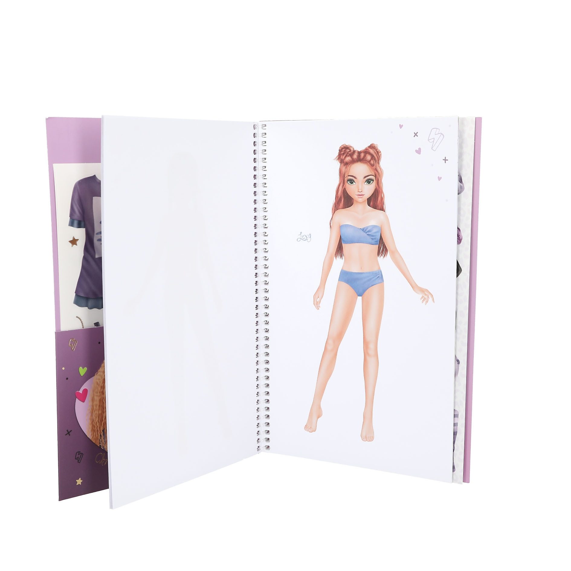 Depesche Schmuckset TOPModel Rebel Kitty Stickerbuch mit 20 Seiten zum Selbstgestalten, 7 Stickerbogen, vorgedruckte Model Motive – Bild 3 von 5