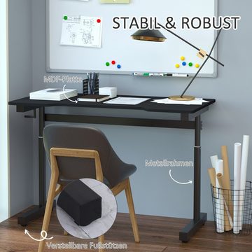 Vinsetto Schreibtisch Schreibtisch (Set, 1-St., Computertisch), Computertisch Verstellbare Fußstützen Schwarz