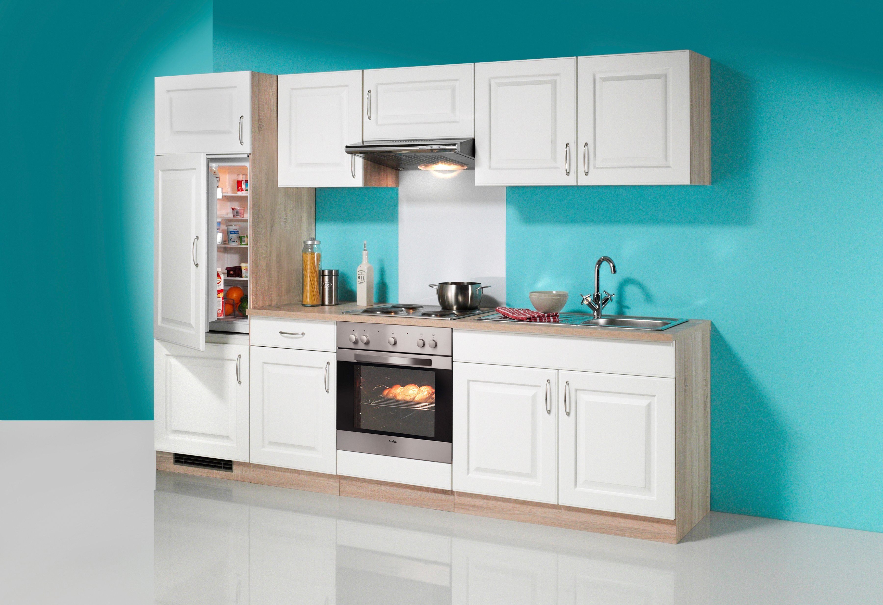 wiho Küchen Küchenzeile Tilda, inkl. Elektrogeräte - mit  Edelstahl-Kochmulde, Breite 270 cm
