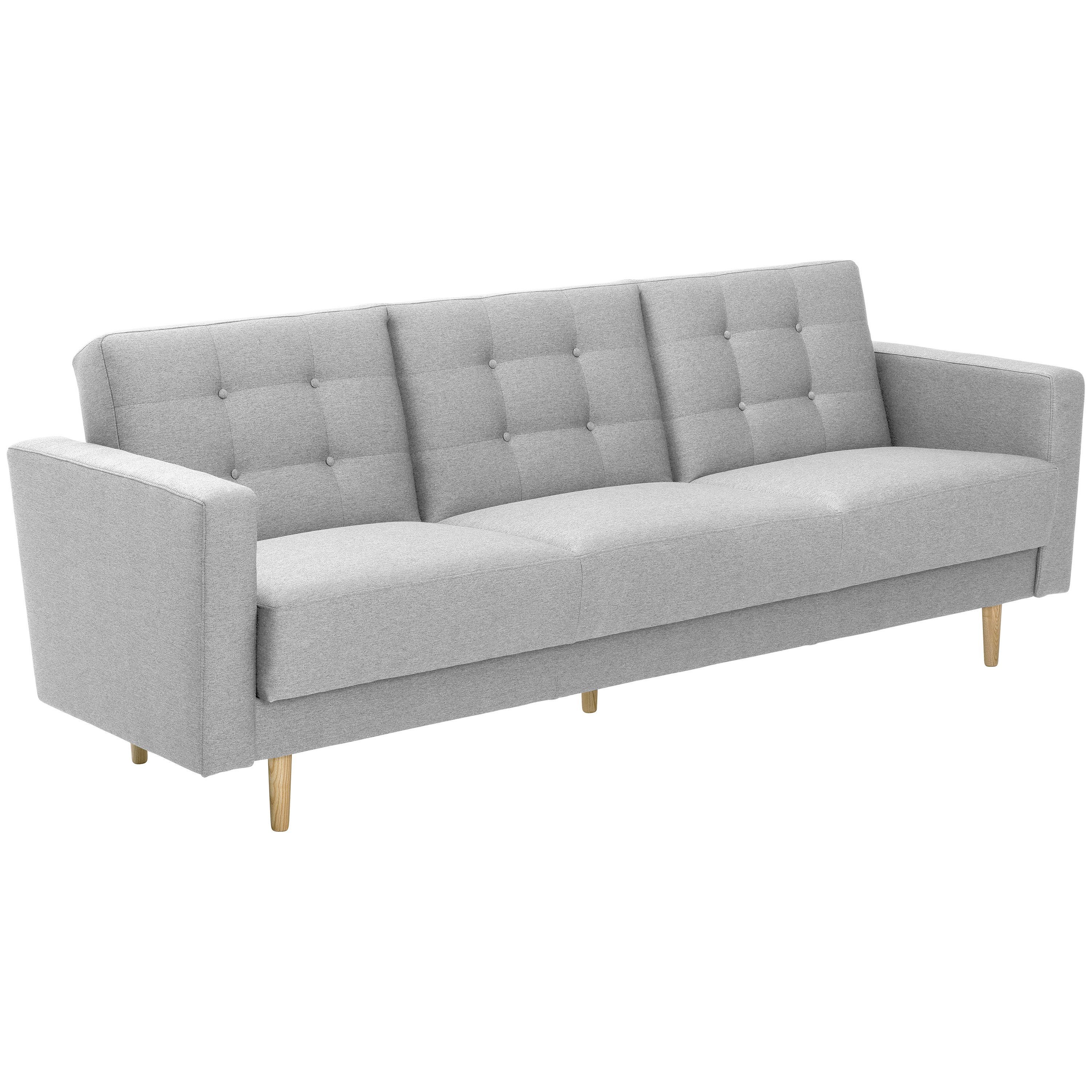 Bettfunktion hellgrau 3-Sitzer Sofa mit Jasmin, Winzer® Max Sofa