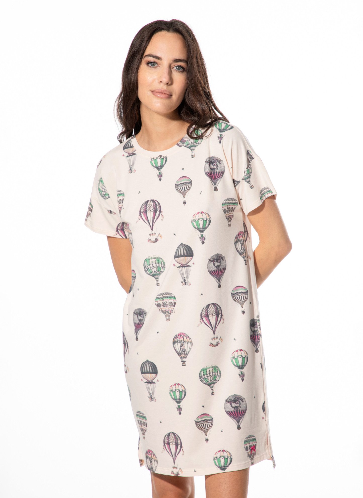 Short Stories Sleepshirt SHORT STORIES 622067 Sleepshirt Kurzarm vanilla cream/print
