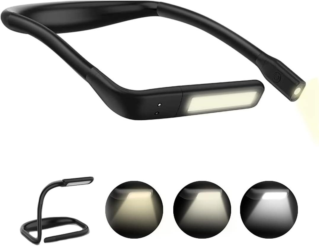 FELIXLEO LED Klemmleuchte COTOP LED Leselampe Halsleuchte USB aufladbar 3 Farbmodi dimmbar