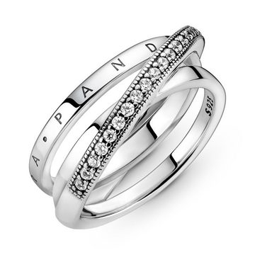 Pandora Fingerring 929er Silberring für Damen von PANDORA, dreifach gekreuzt
