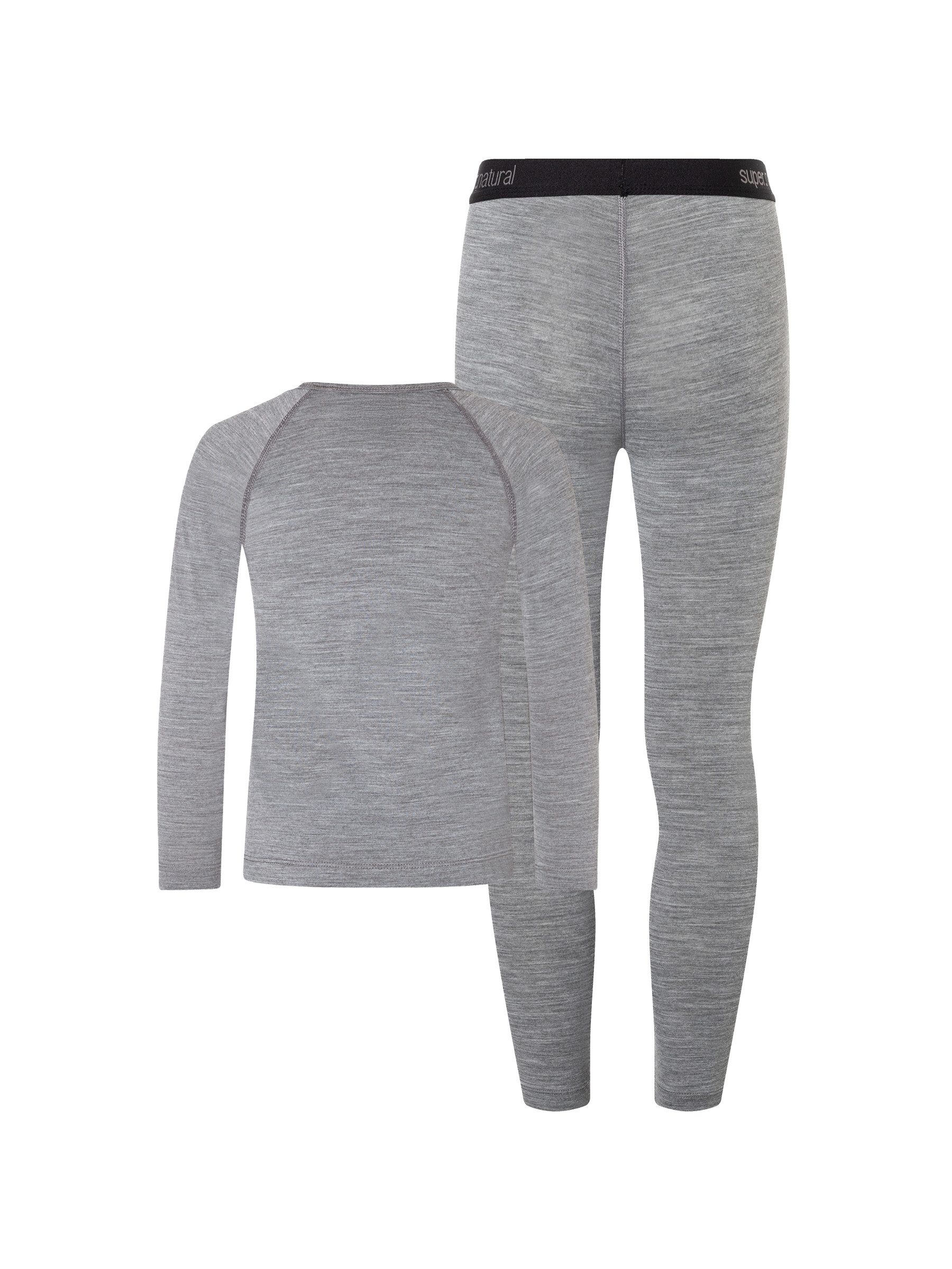 SUPER.NATURAL Langarmshirt für Kinder,Merino K TUNDRA175 BASE SET atmungsaktiv