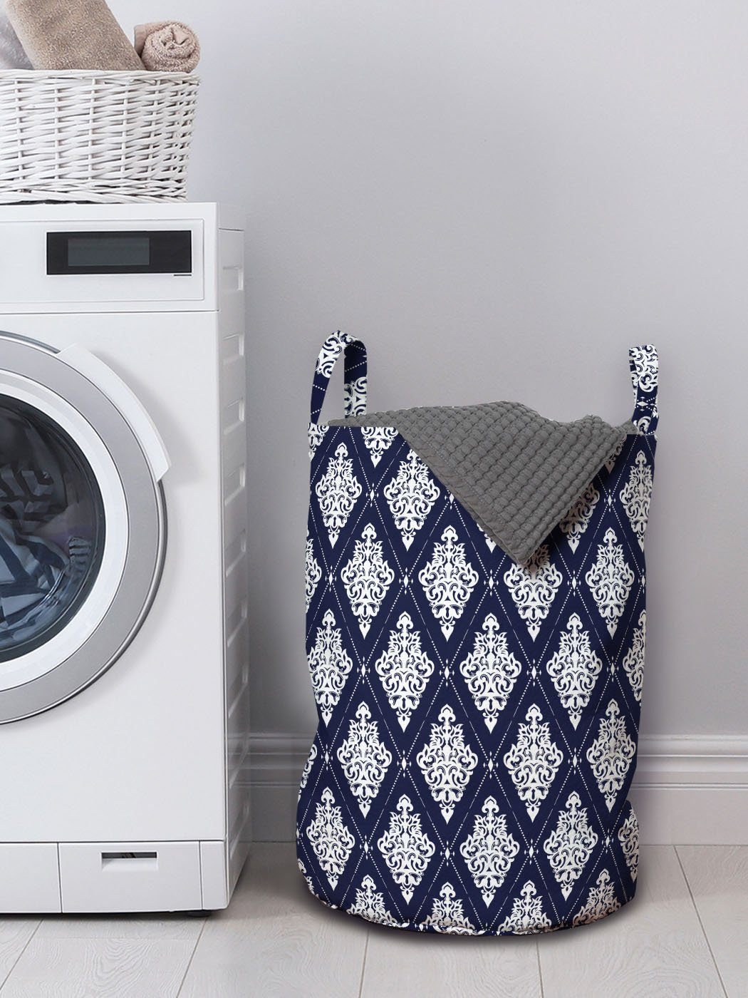 Orient-Damast-Muster-Inspired Griffen Abakuhaus für Waschsalons, Wäschesäckchen Kordelzugverschluss mit Boho Wäschekorb