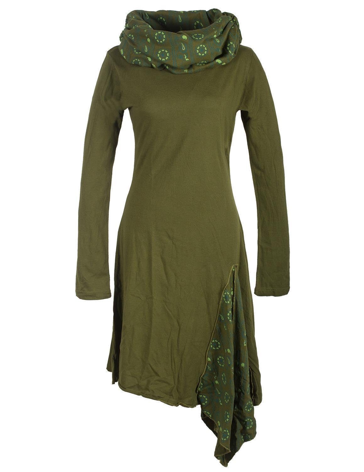 Vishes Jerseykleid Asymmetrisches Langarm Zipfelkleid mit günstig online kaufen