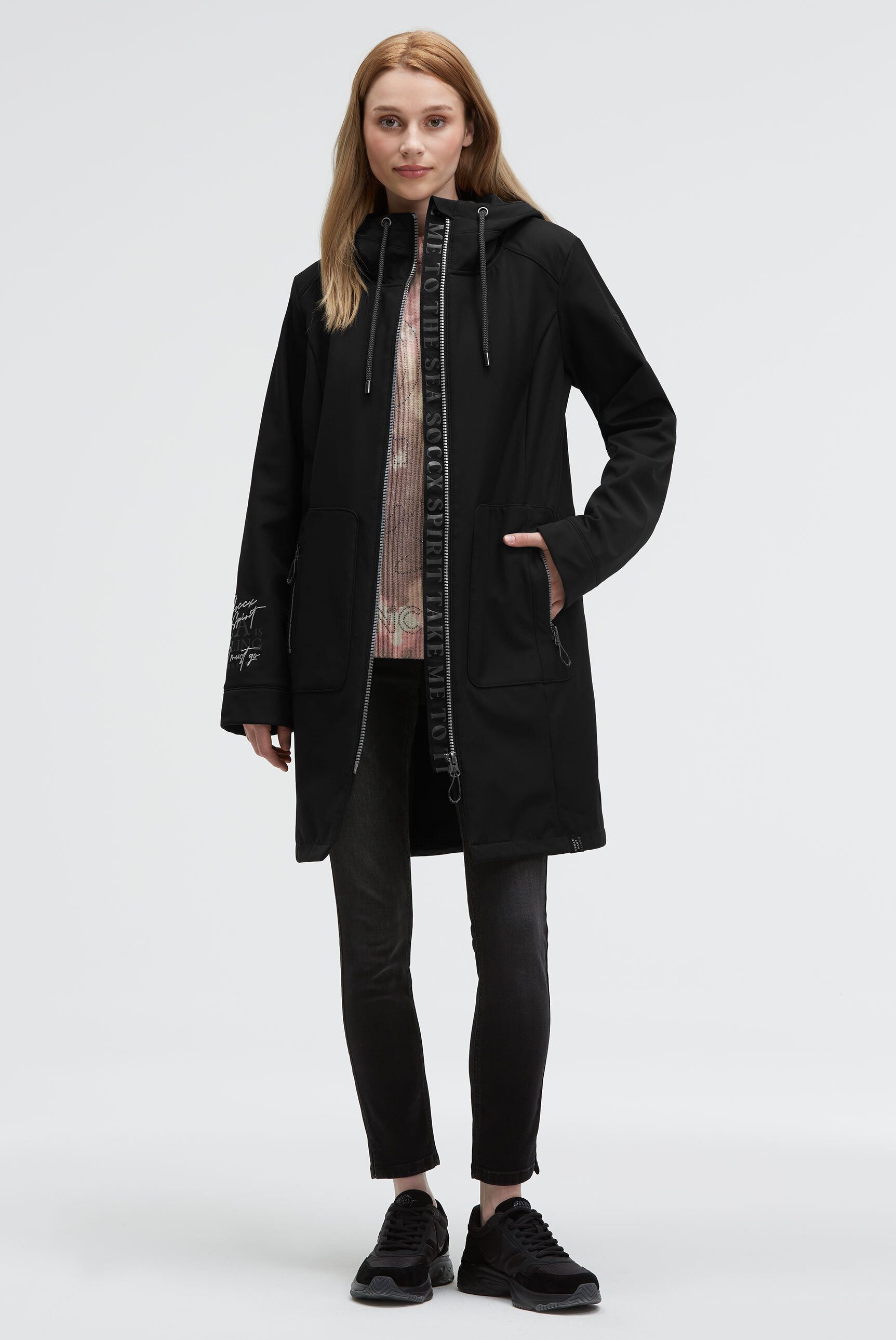 SOCCX Softshelljacke mit Windfangleiste