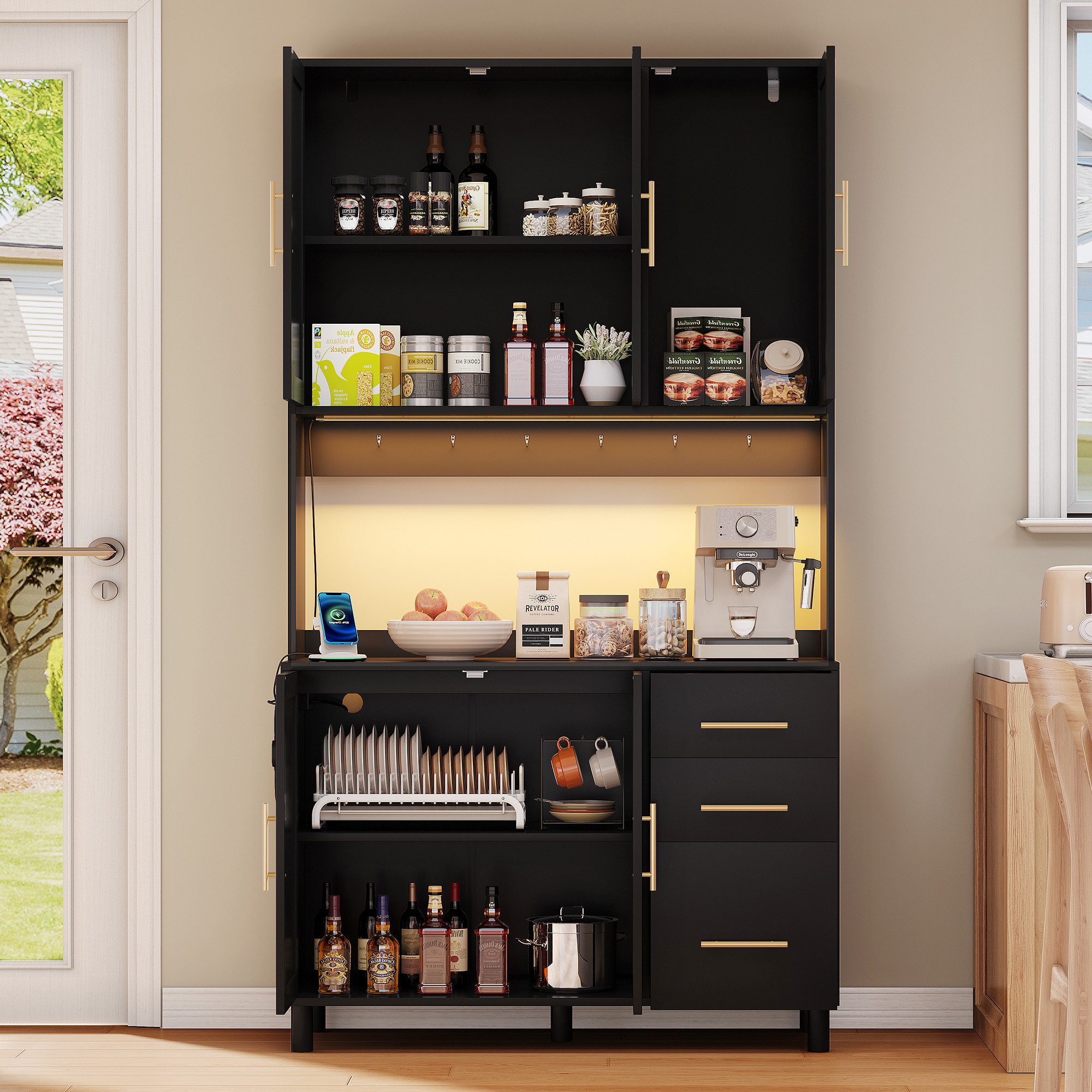 Odikalo Küchenbuffet Anrichte Buffetschrank Sideboard USB günstig online kaufen