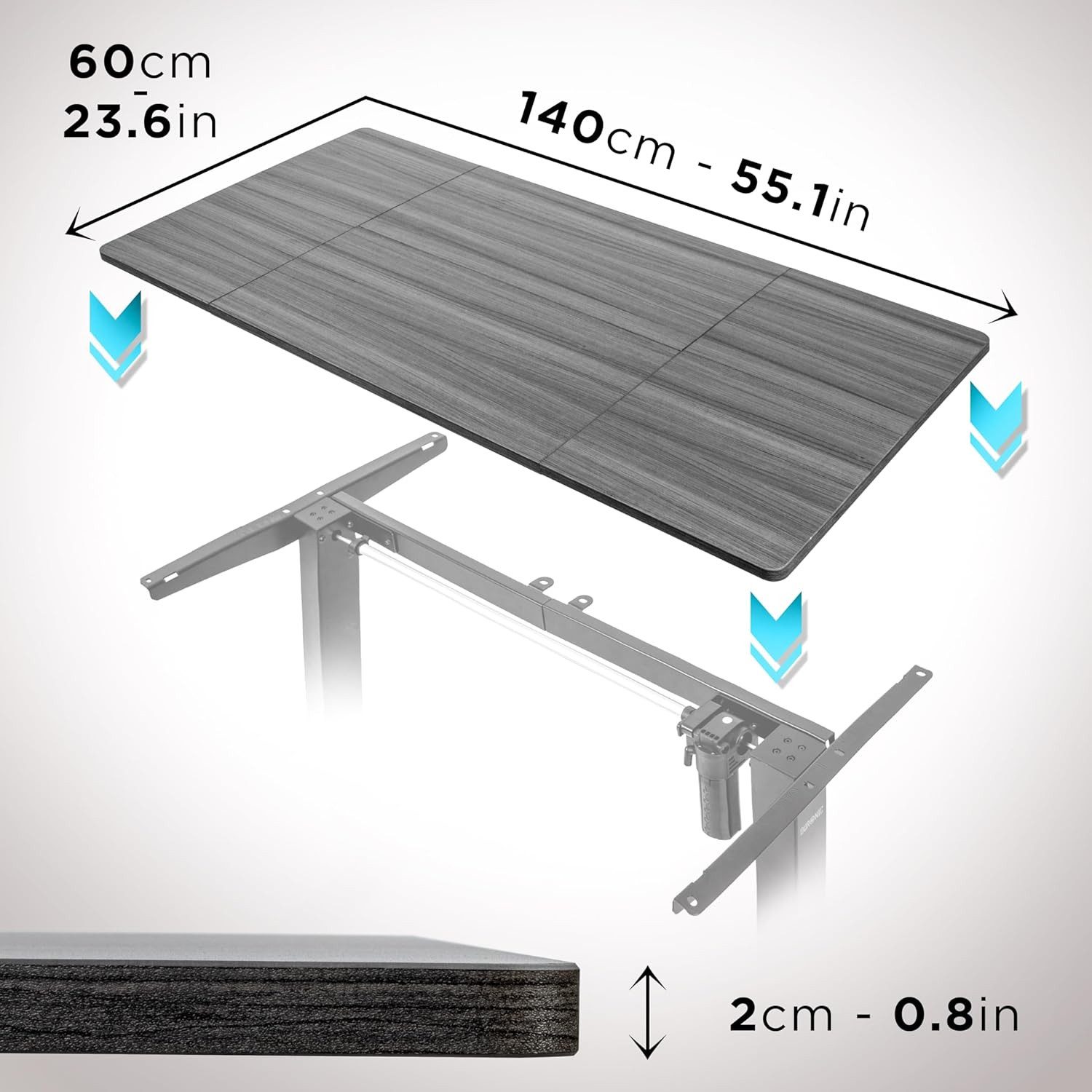 Duronic Schreibtischplatte, TT140 GY Schreibtisch, Tischplatte, Home-Office Schreibtischplatte