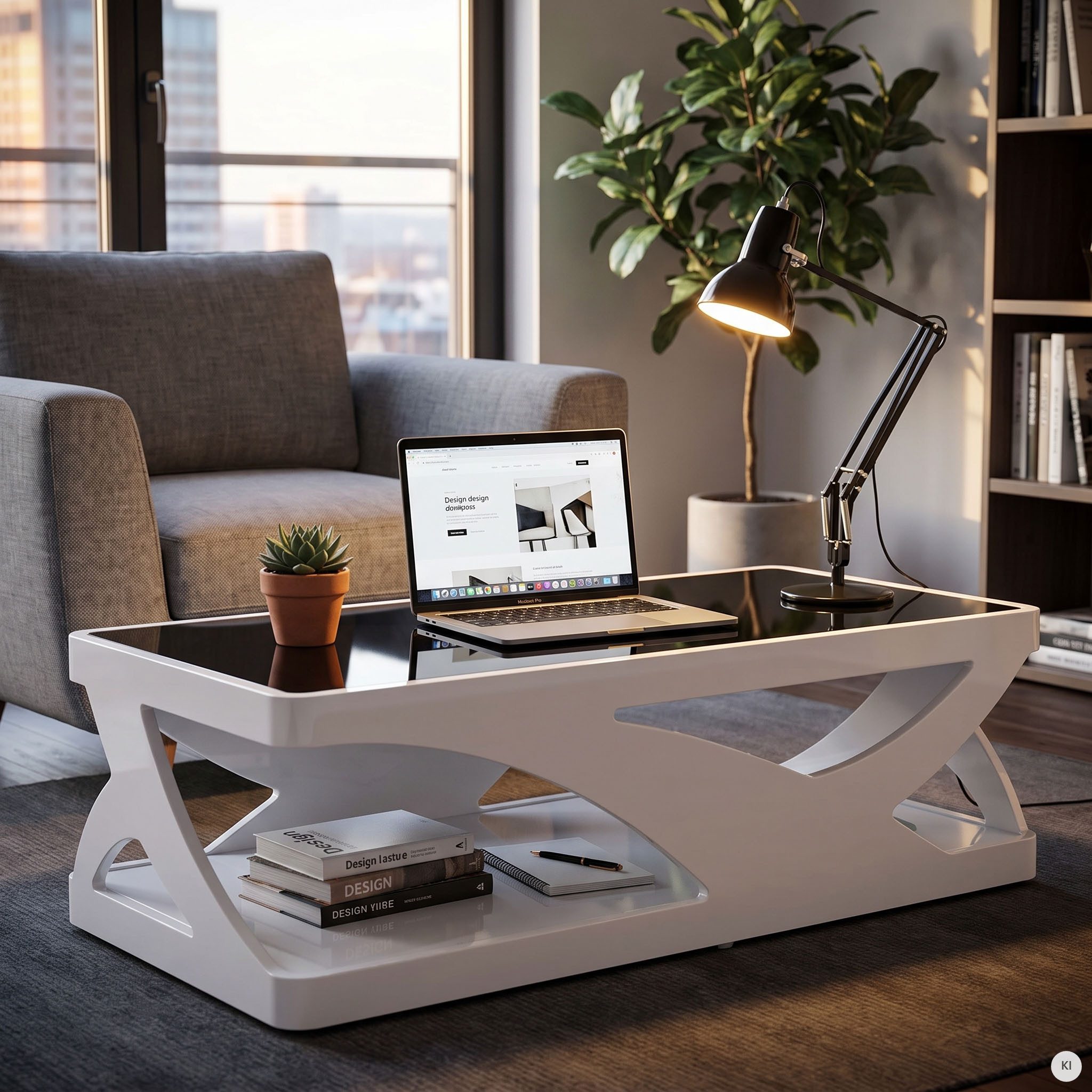 SalesFever Couchtisch Lacona Coffeetable mit stilvollem Aussehen, Schwarzglasplatte: Eleganz in Rechteck oder Quadrat