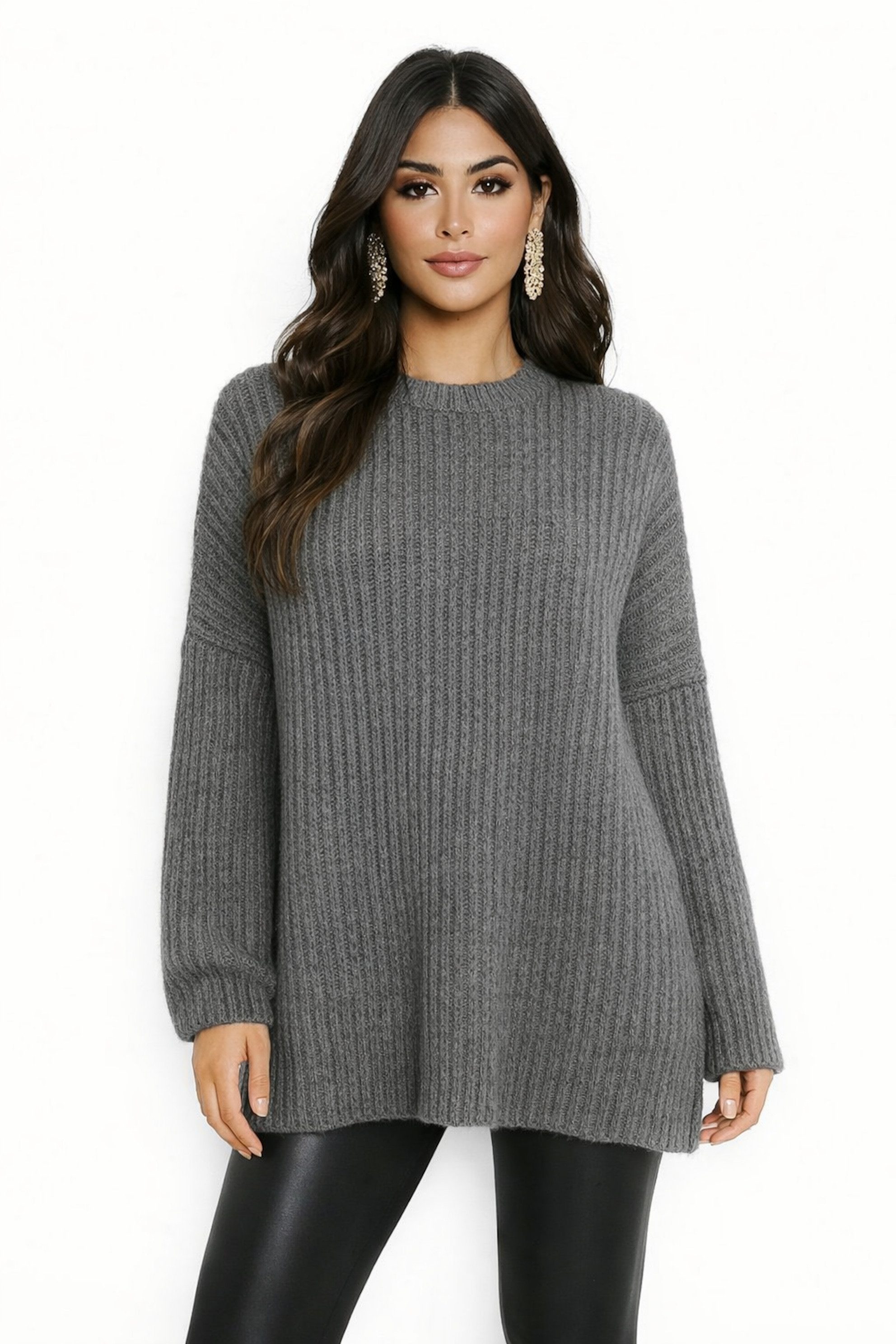 Worldclassca Longpullover WORLDCLASSCA Damen Oversize Strickpulllover Lang Pulli Dick Winter Neue Kollektion - Stilvolle und gemütliche Strickmode für Damen