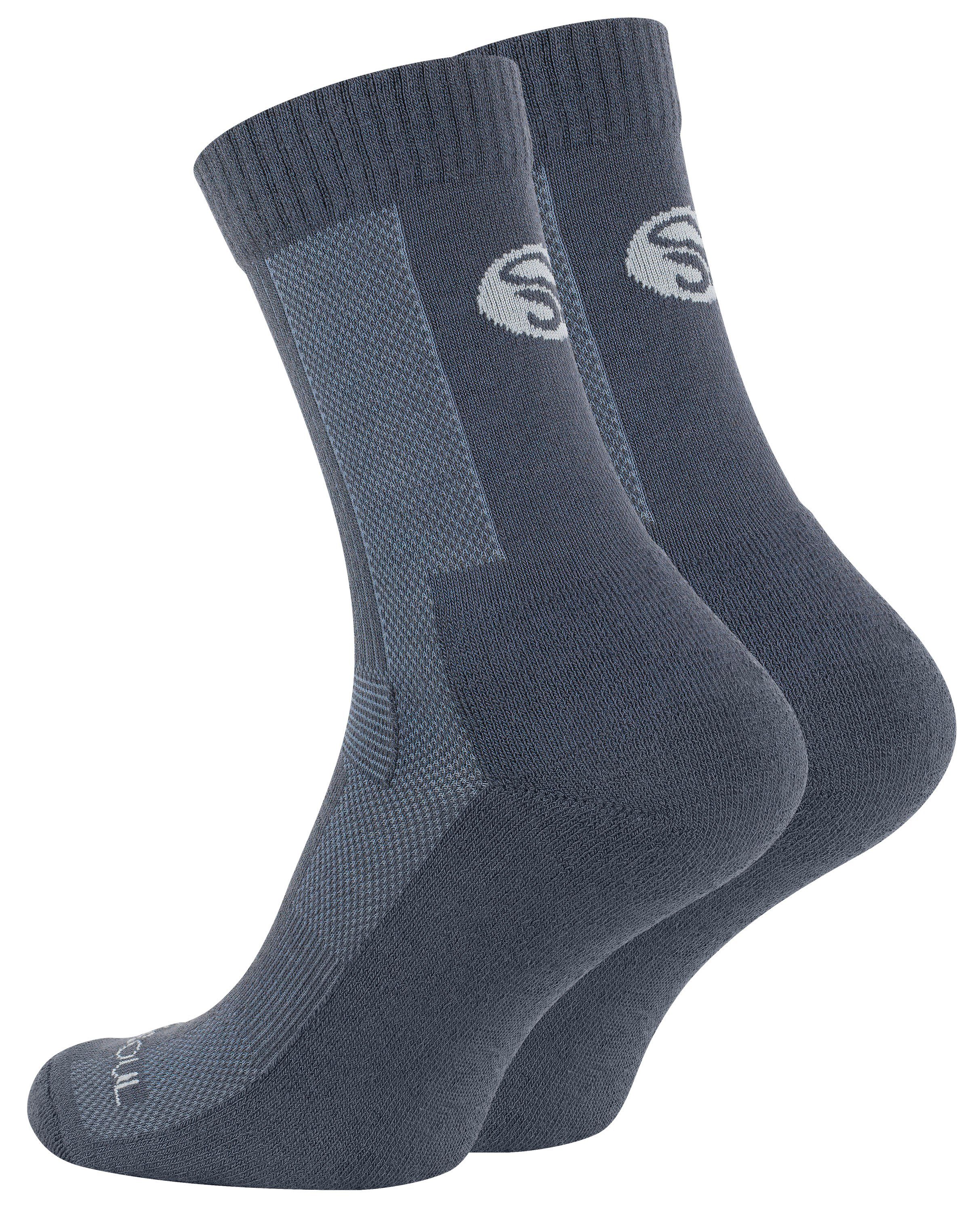 (1-Paar) Stark Unisex Merino Paar Outdoor 3 Soul® 1 oder Trekking Socken, Funktionssocken Grau