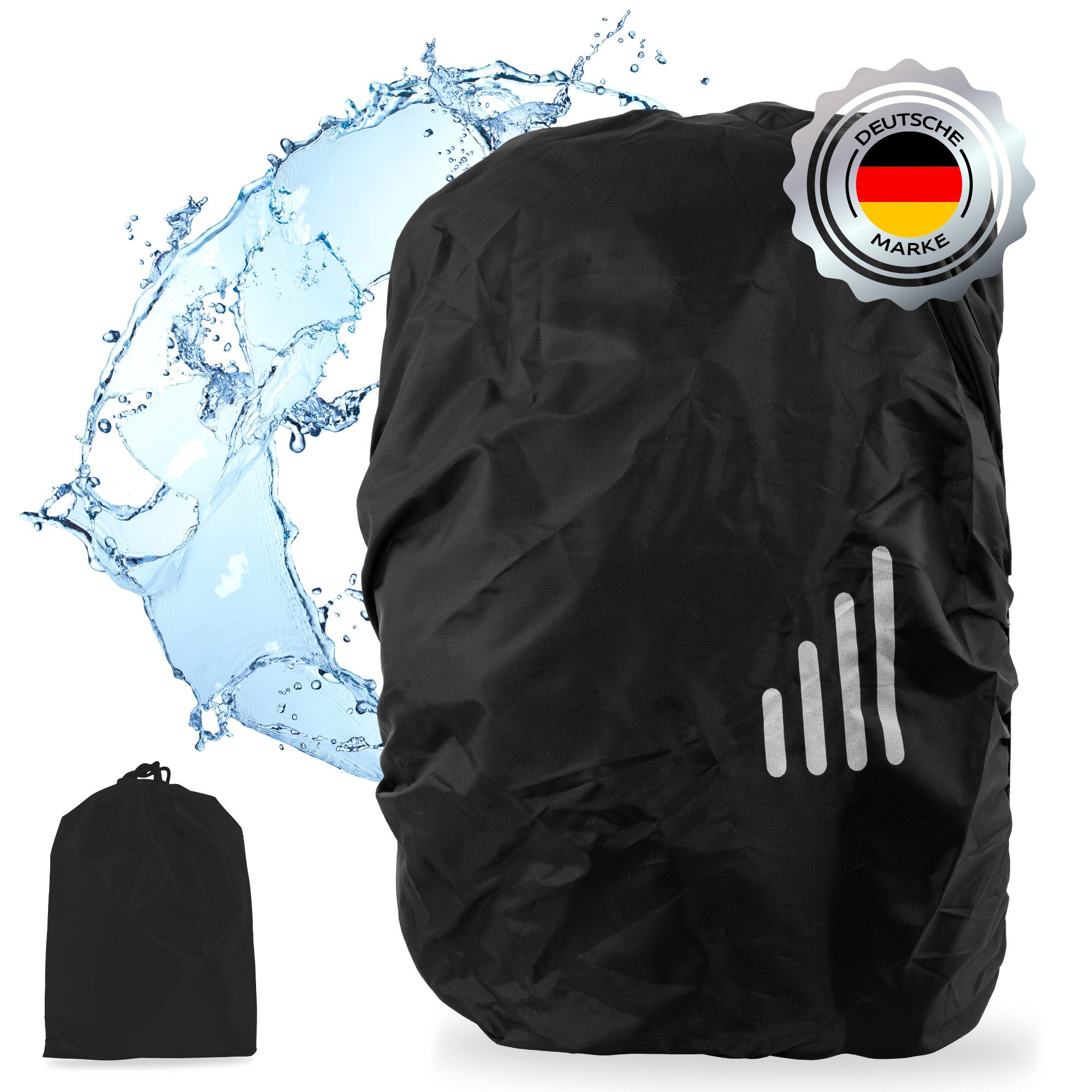 ECENCE Rucksack-Regenschutz 1x Regenschutz Rucksack 15-35L mit Schwarz günstig online kaufen