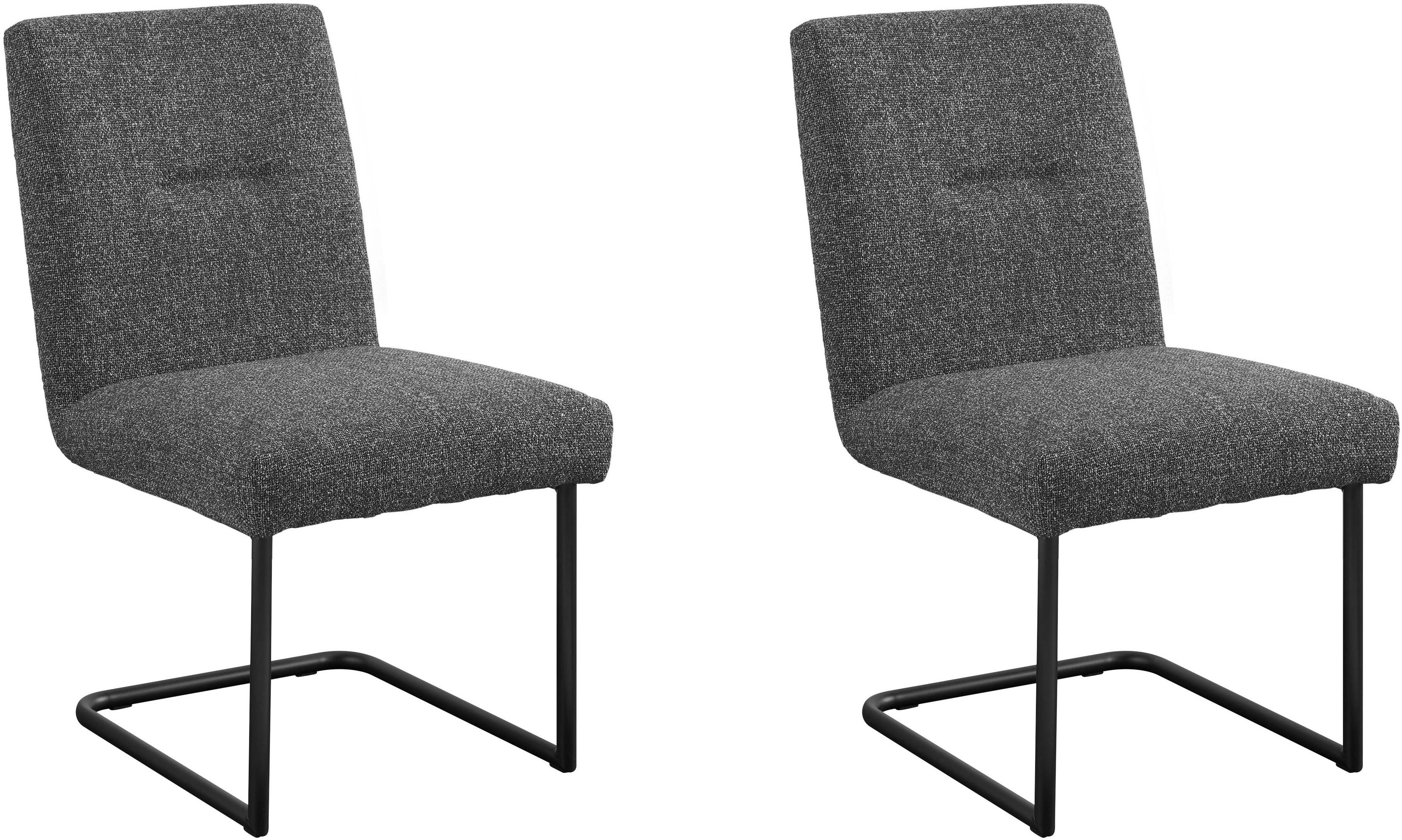 set one by Musterring Esszimmerstuhl Tracy, 2er-Set, Freischwingergestell schwarz, Sitz aus Webstoff, B52 x T65 cm