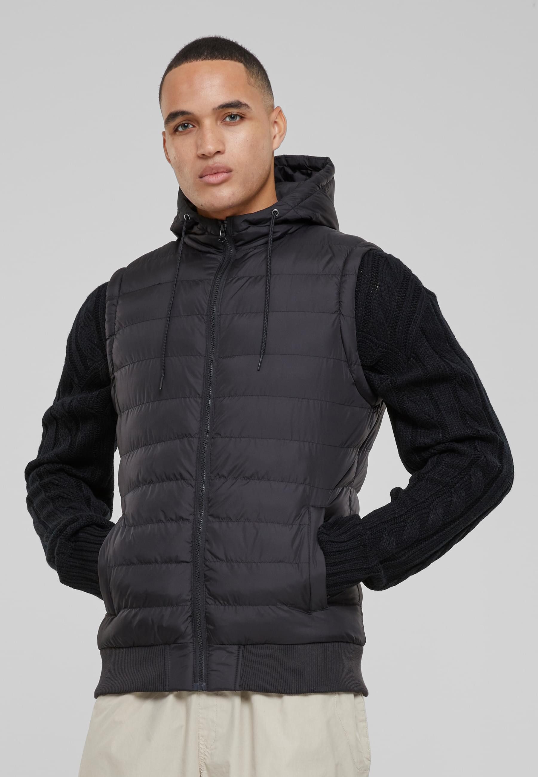 URBAN CLASSICS Jerseyweste Urban Classics Herren Small Bubble Hooded Vest (1-tlg)