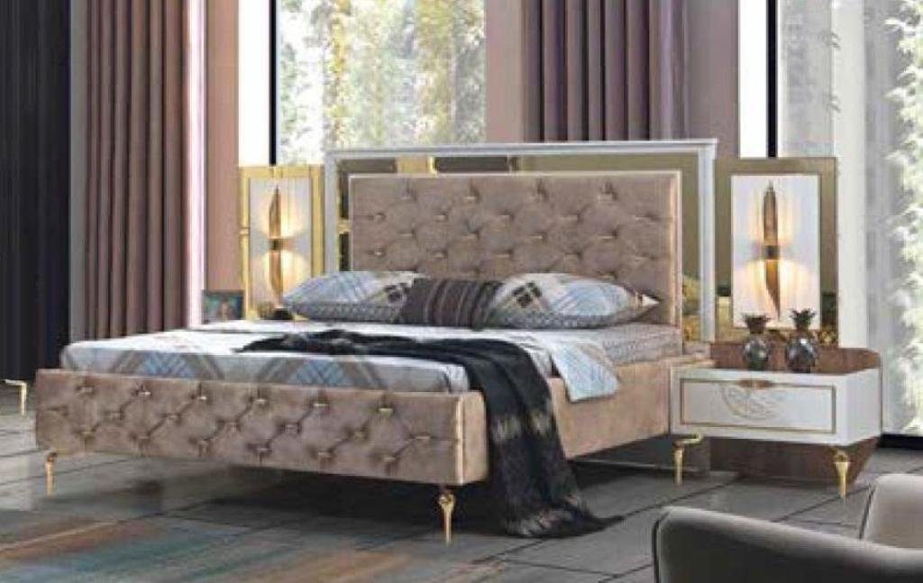 JVmoebel Bett, Chesterfield Bett Polster Design Luxus Doppel Hotel Betten