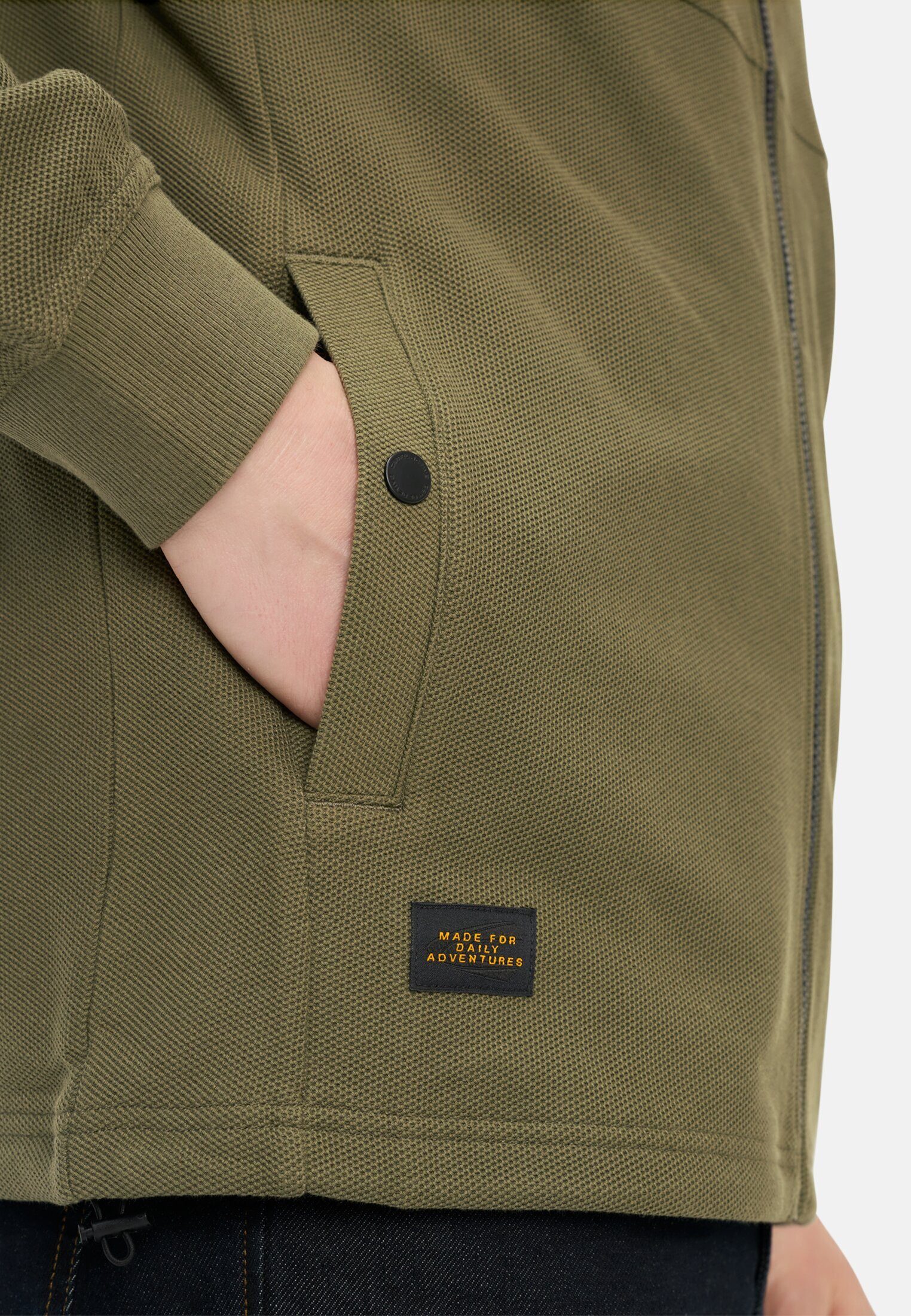 camel active Sweatjacke mit verstellbarem Tunnelzug Langarm