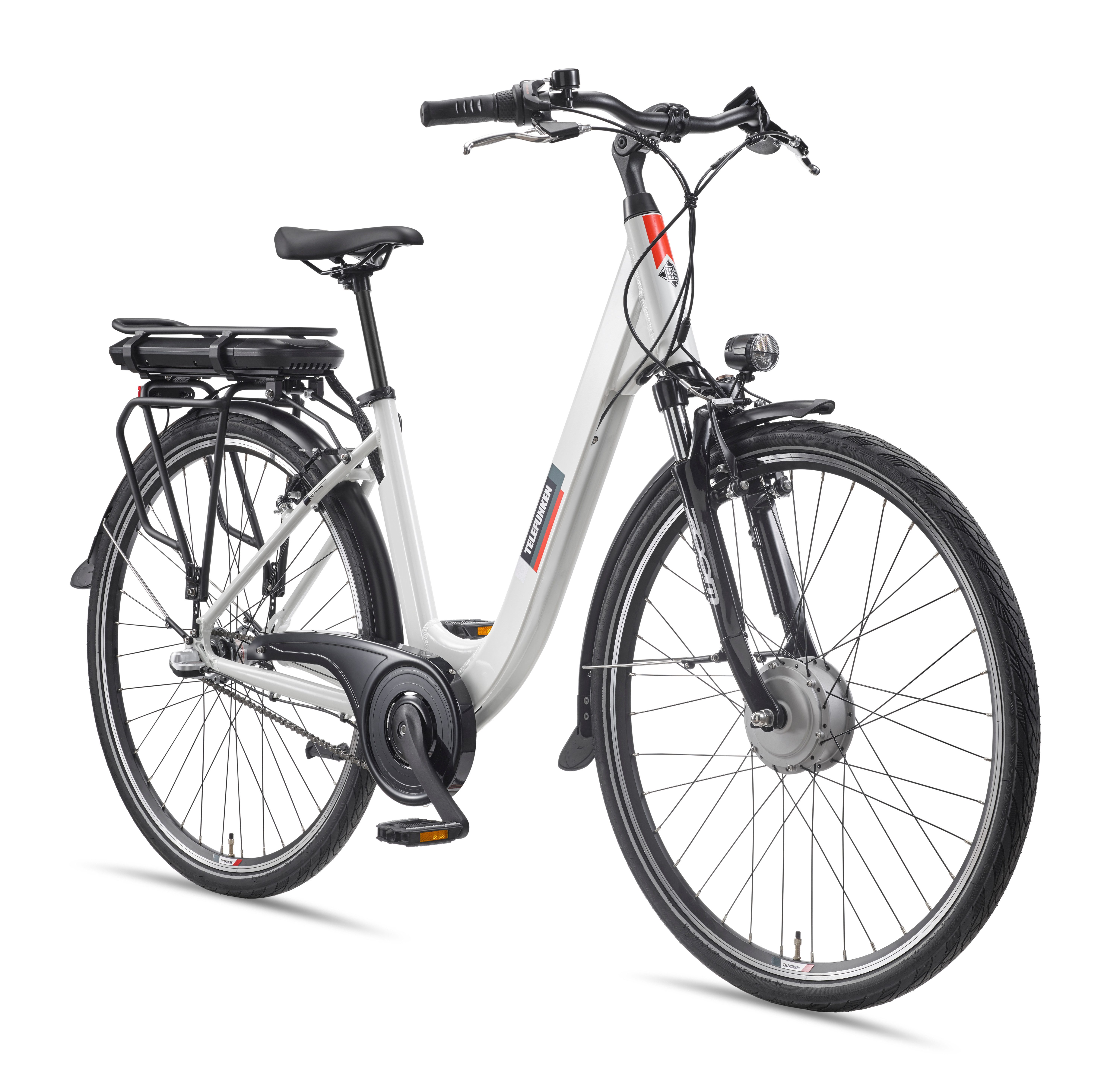 Telefunken E-Bike Cityrad Multitalent RC836, 3 Gang Shimano Shimano Nexus Schaltwerk, Nabenschaltung, Frontmotor, 474 Wh, tiefer Einstieg, 28 Zoll, Pedelec, Elektrofahrrad für Damen u. Herren
