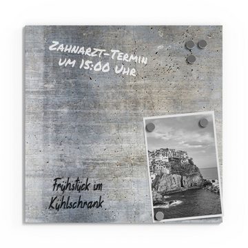 DEQORI Magnettafel 'Unverputzte Zementtextur', Whiteboard Pinnwand beschreibbar